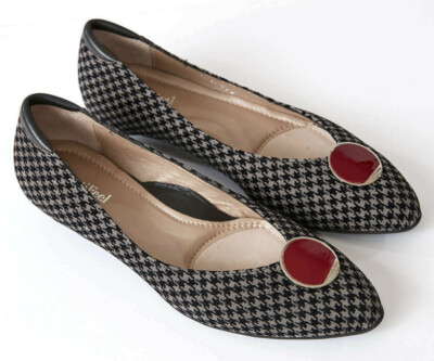 NEW BeautiFeel Womens ASHLEY Flat Gray Black Velvet Red