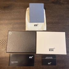 MONTBLANC Sartorial 4cc Card Holder ID Denim Blue Leather 124187 (4.75"x3.50")