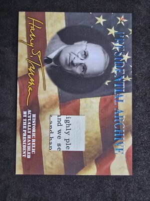 2020 A Word From POTUS, Harry S. Truman, Relic, Presidental Archive, # PA-HT