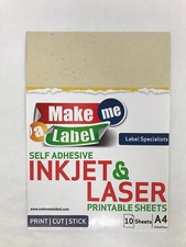 CREAM KRAFT PAPER SELF ADHESIV STICKER A4 SHEETS, STICKY, LABELS INKJET LASER