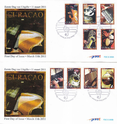 Curacao Issue FDC 2011 (5) Music Instruments | eBay