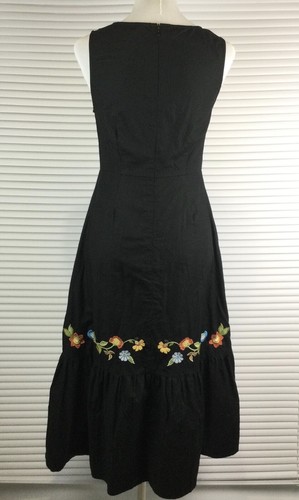 Princess Highway Midi Dress Womens Size 8 Embroidered Floral Boho Cotton Pockets - Picture 2 of 18
