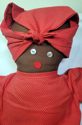 Set Of 3 Vintage Handmade Folk Art African American Cloth Rag Dolls - Picture 2 of 7