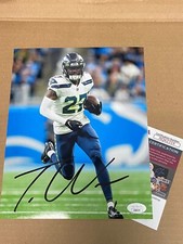 Tariq Woolen Signed Seattle Seahawks football 8x10 photo Autographed UTSA Jsa