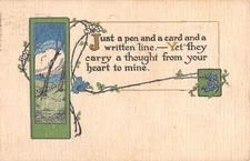 ARTS & CRAFTS STYLE, GREETING PC, TREES & BRANCHES IMAGE ~ used 1915