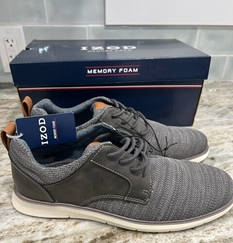 IZOD Memory Foam Men's Casual Shoe Size 10 Gray NEW