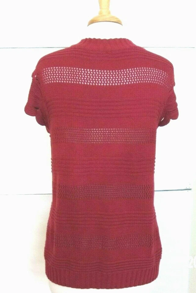 Willi Smith Cardigan Sweater Womens Size XL Burgundy 2 Button Front IN STOCK - Image 3 of 4