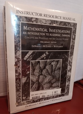 Mathematical Investigations,  Introduction to Algebraic Thinking  