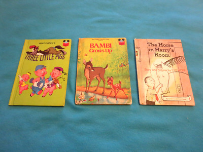 Disney Wonderful World of Reading 3 Little Pigs Bambi Horse in Harry's Room VTG