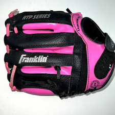 Franklin Girls Youth Pink Baseball Tee Ball Glove RHT 4612- 9 1/2 RTP Adjustable