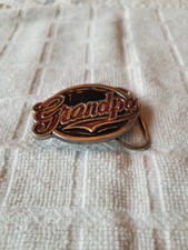 Vintagfe Enamel Grandpa Belt buckle 1987 1 3/4" x 2 3/4"