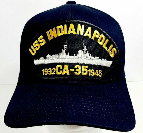 USS INDIANAPOLIS CA-35 Patch Hat Baseball Cap Adjustable Navy Blue | eBay