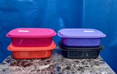 Tupperware Crystalwave Plus Microwave Rectangular Divided Dish Container  1L/1Q