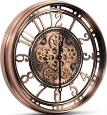 Samilito Wanduhr mit echtem Bewegungsgetriebe Zahnrädern Arabische Zahlen