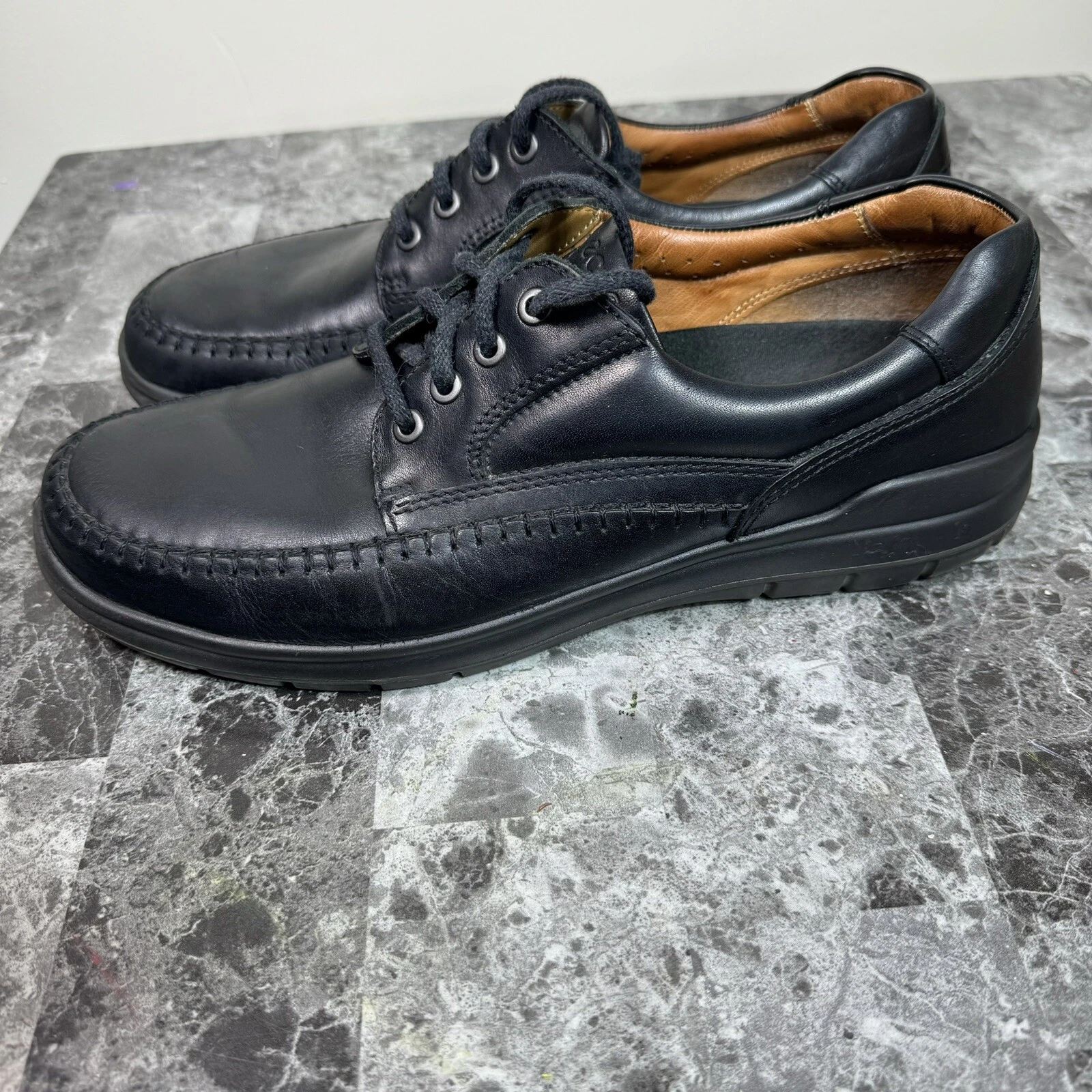 Red Wing Shoes Mens Size 11 Black Ecco Fushion Oxfords Leather Casual Lace Up