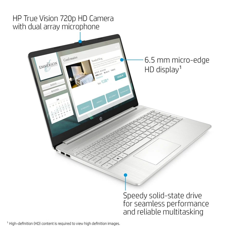 HP Laptop Computer 15.6" AMD Athlon 2.3GHz 16GB RAM 1TB SSD Win 11 Pro Office - Image 3 of 4