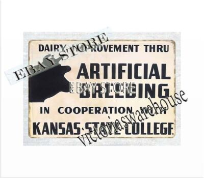Kansas dairy improvement Artificial Breeding livestock farm animal metal tin