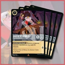 Disney Lorcana TCG: QUEEN OF HEARTS Capricious Monarch x4 Rise of the Floodborn