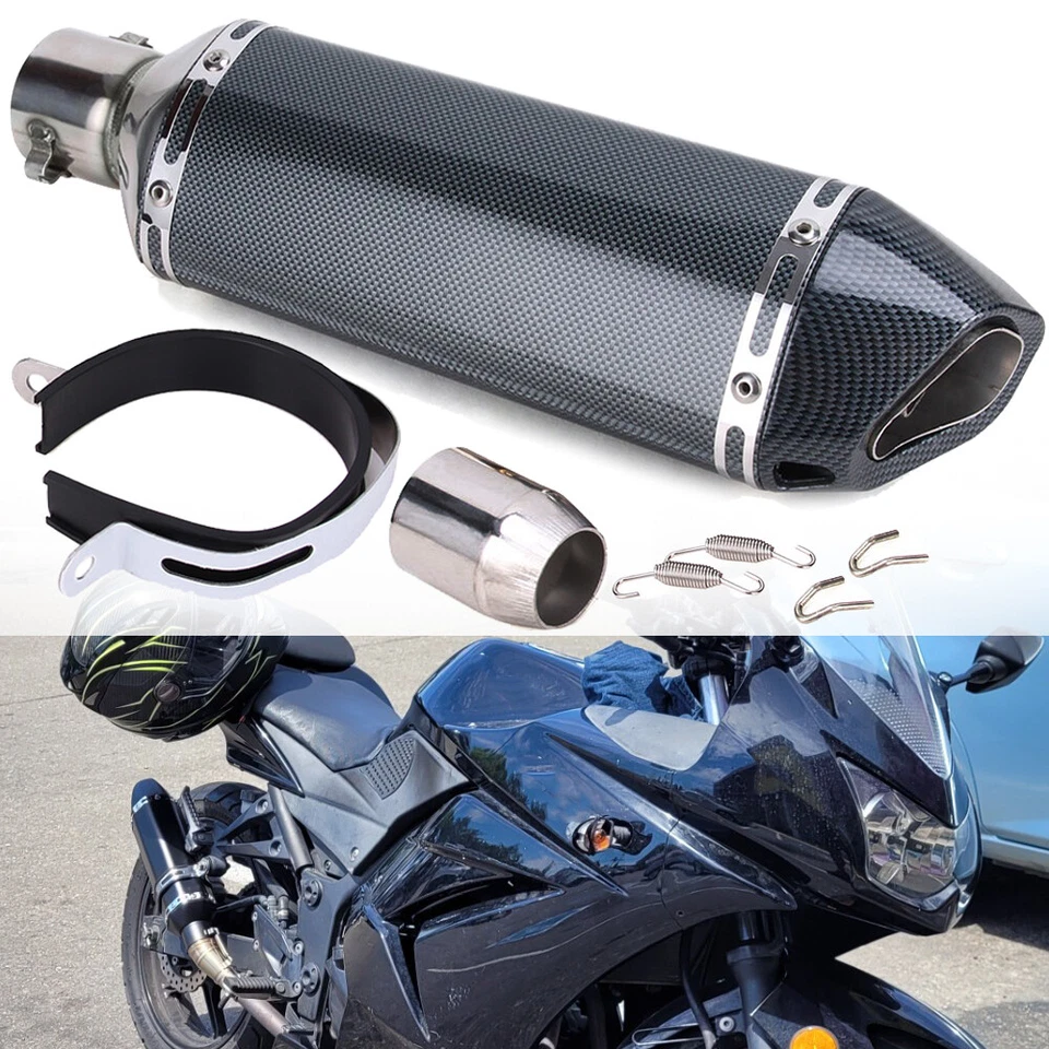 Tubo trasero silenciador de escape deslizable 38 mm-51 mm para Kawasaki Ninja 250R 650R KLR650 Foto 2 de 4