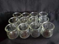 Lot of 12 Yoplait Oui Yogurt 5oz Clear Glass Jars Good Used Condition Craft Jar
