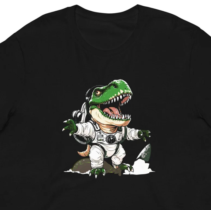 New T-Shirt  Unisex Dinosaur T-Shirt, T-Rex T-Shirt, Cool Design, Graphic tees-image