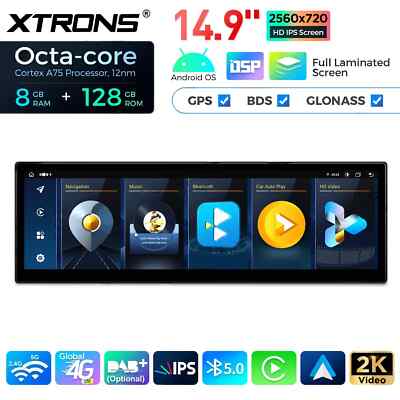14.9'' Autoradio Android 14 8+128GB Retrofit GPS 4G LTE für BMW X1 F48 EVO 2018+