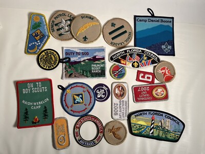 Vntg Large Lot 20 Boy Scout Patches Uniform Merit Badge Cosplay Ranch Council