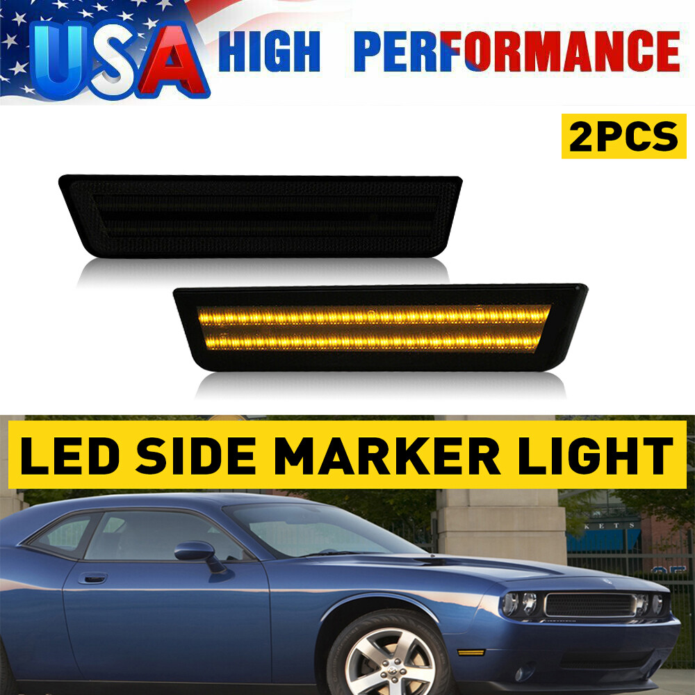 2008-2014 Dodge Challenger Amber LED Side Marker Lights Pair