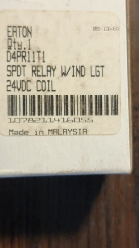 Eaton D4PR11T1  SPDT Relay W/ IND LGT 24 Vdc coil NEW FREE SHIP LOC K1