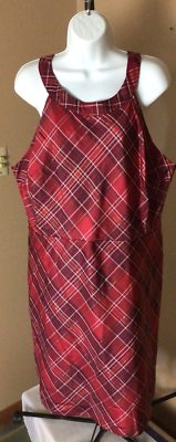 Women's Red Plaid Glitter Threads Sleeveless Dress Size 16
