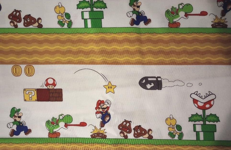 super mario luigi fun fabric length piece 13 x 12 inch 1pc