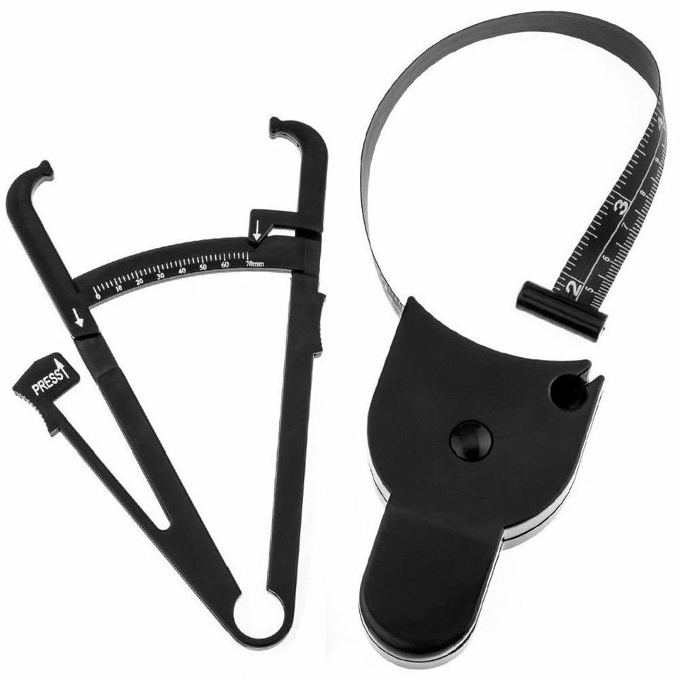 Pacote com 2 pinças de gordura corporal e conjunto de fita métrica muscular – ferramenta de perda de peso fitness - Imagem 4 de 4