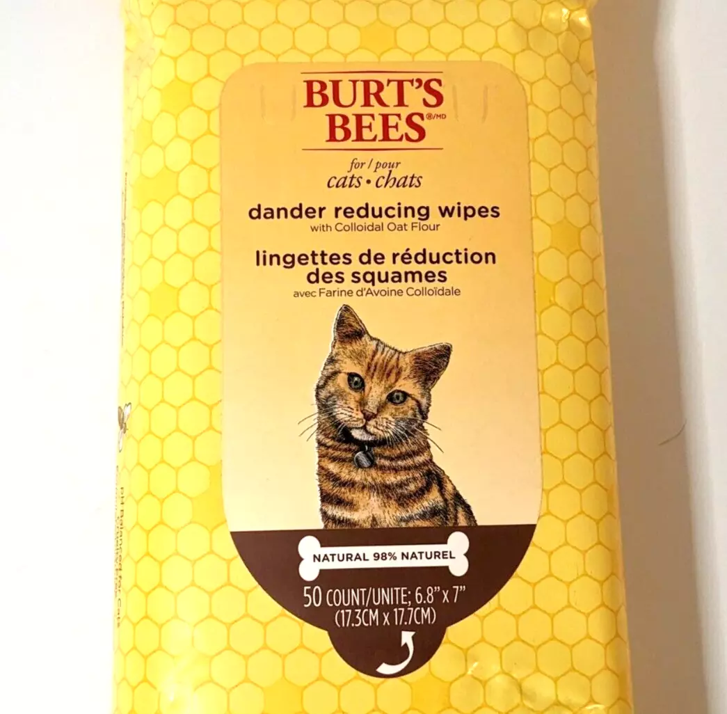 Burt s Bees Cat Dander Reducing Natural Safe Wipes Cats 3 50