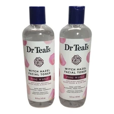 Dr. Teal’s Witch Hazel & Aloe Vera Facial Toner, Rose Water, 2PK 16OZ 