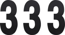 Factory Effex 6" Standard Numbers #3 Black 3-Pack