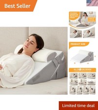 Wedge Pillow Set for After Surgery, 3PCS Adjustable 9 12 Inch Bed Wedge Pillo...