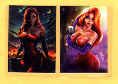 JESSICA RABBIT    CUSTOM  NOVELTY TRADING CARD   2   CARDS   SET