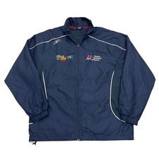 Vintage Reebok Track Windbreaker Jacket 00s Y2K Blue Mens L Retro Sports
