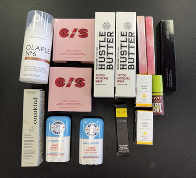 Assorted Full Size Beauty Lot Olaplex No.6, NYX Fat Oil, MAC, Drunk Elephant