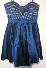 Aidan Mattox dress Navy Strapless Cocktail Dress with Mesh Lattice Bodice 12