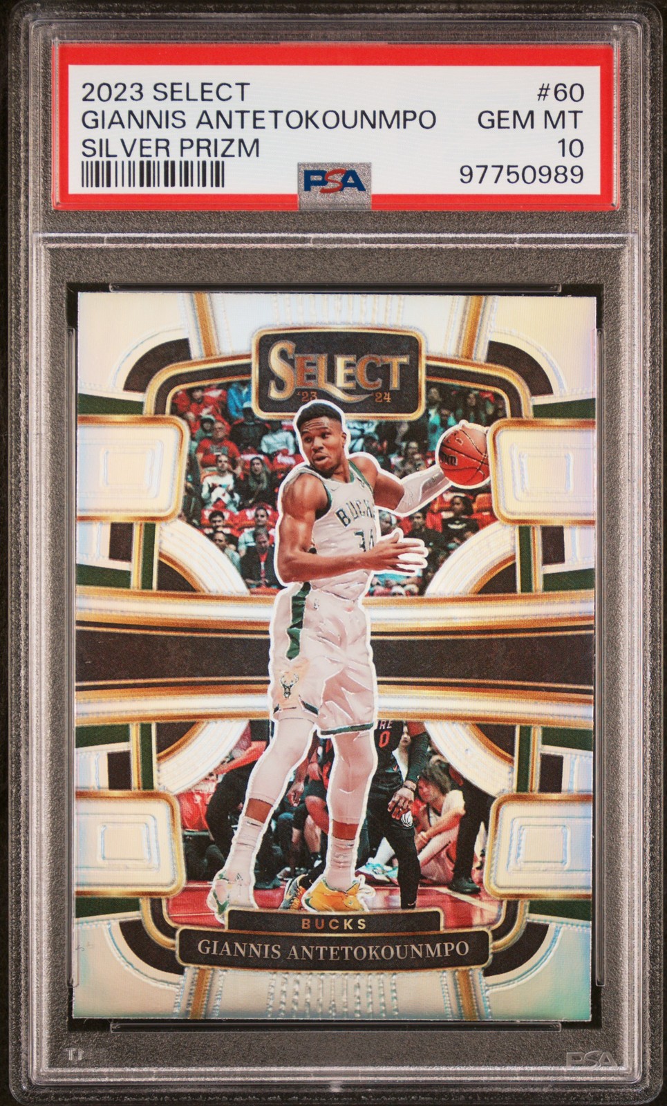 2023 PANINI SELECT SILVER PRIZM #60 GIANNIS ANTETOKOUNMPO PSA 10