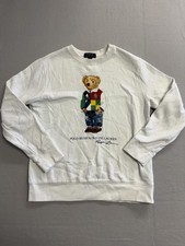 Kids Polo Bear Crew Ralph Lauren White Sweatshirt L 14-16