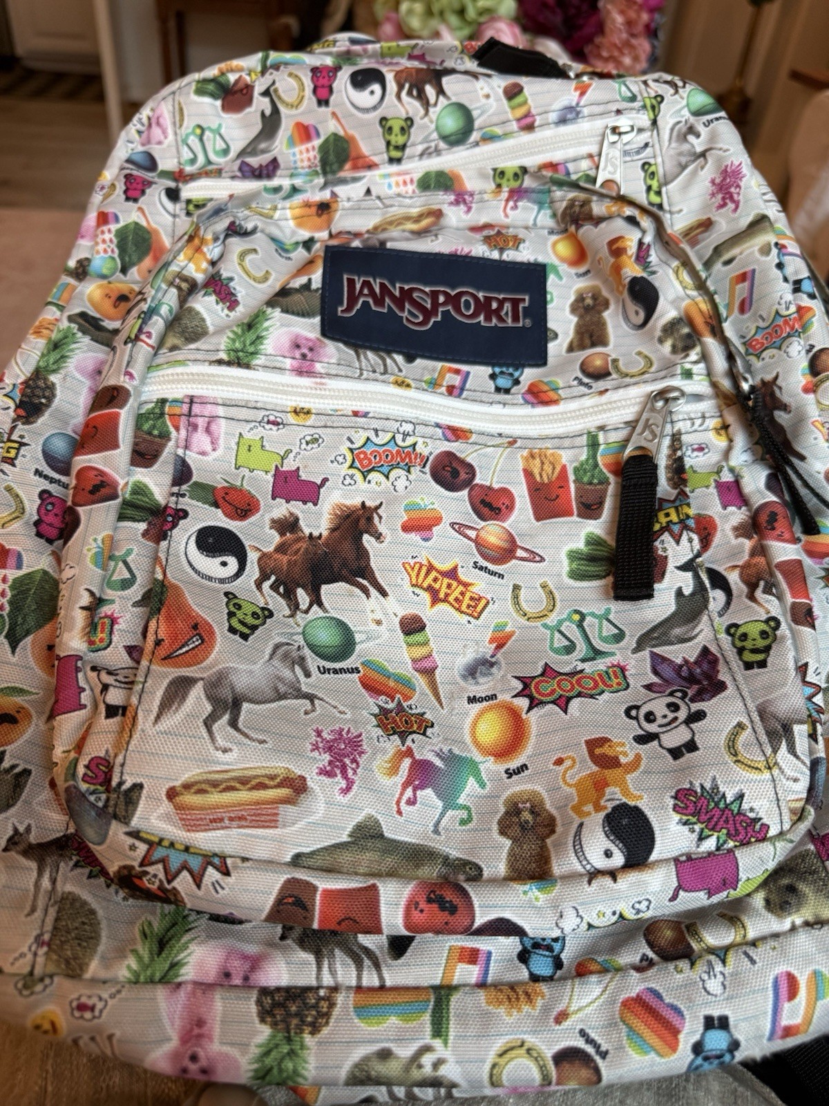 Jansport Multicolor Big Student Sticker Bomb Emoji Animals Food Print Backpack