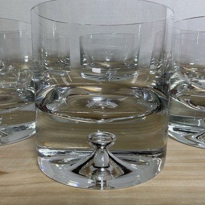 HTF CRATE & BARREL POLAND CLEAR KROSNO BUBBLE DOF GLASS Set Of 6