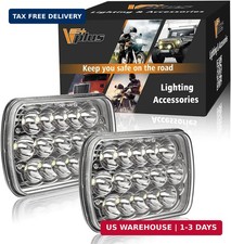 Partsam 2PCS Rectangle H6054 LED Headlights 5x7 7x6 Headlamp Hi/Low Sealed Beam