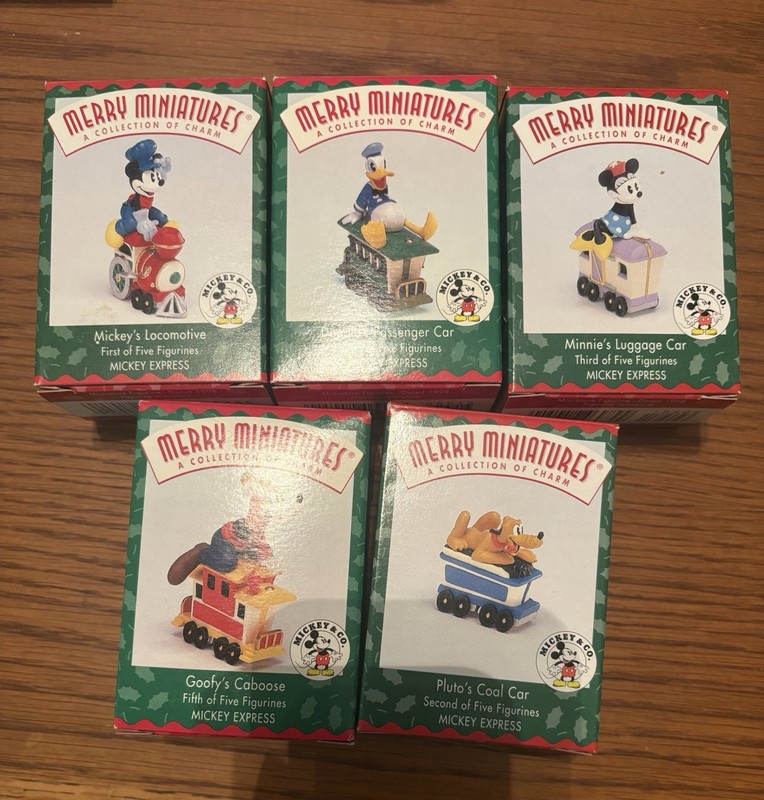 Hallmark 1998 Merry Miniatures Mickey & Co. Express Disney Train Full Set of 5