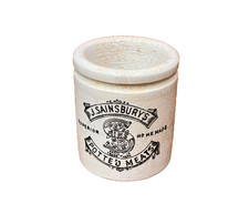 Antique J.Sainsbury's Potted Meat Jar FREE UK DELIVERY