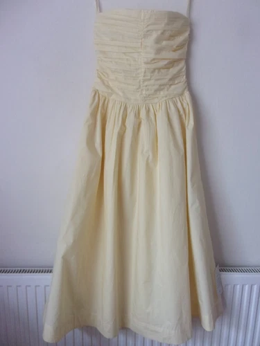 New Nobody’s Child Butter Yellow Bandeau Rosalie Midi Dress Size UK 6 RRP: £99