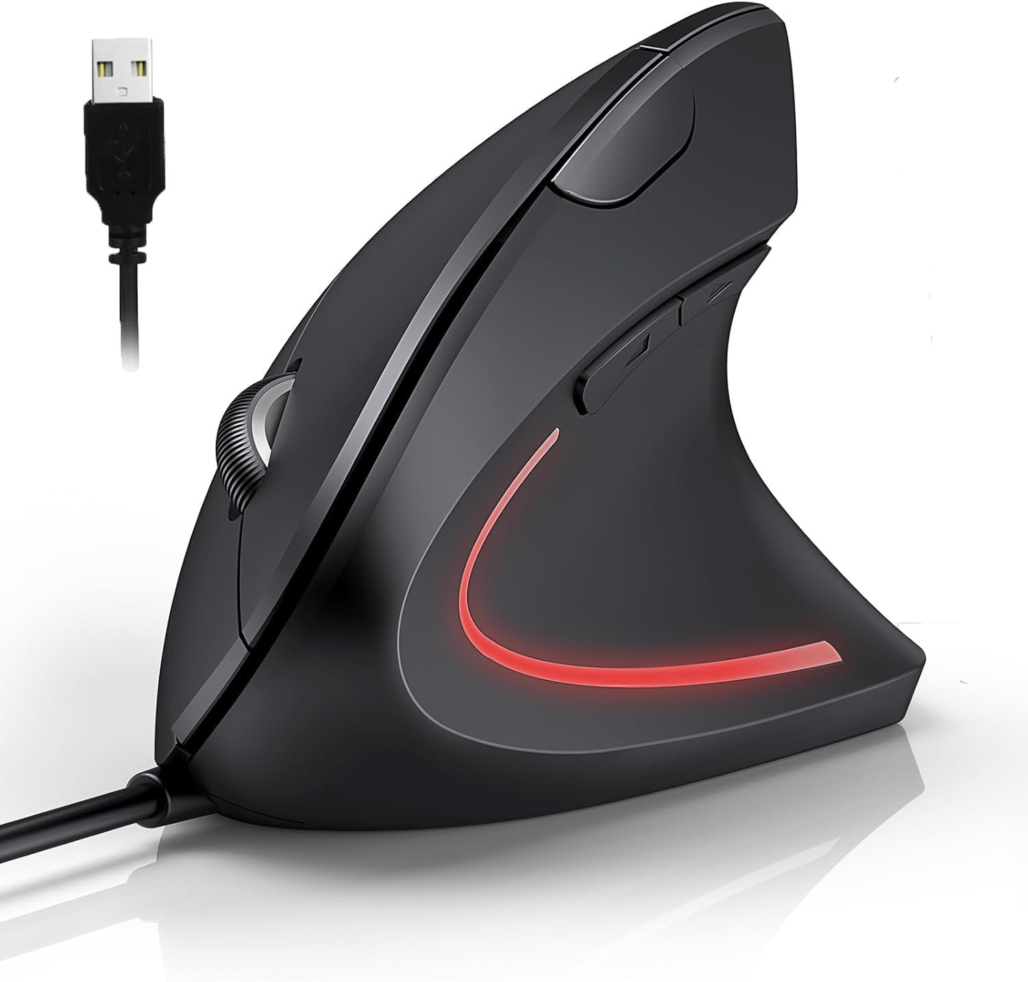 Ergonomic Mouse, Wired Vertical Mouse with 6400 DPI, Optical Computer Mouse w...