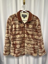 Woolrich Blossom Lined Full Zip Faux Fur Jacket Reddish Pink XL EUC Fleece